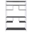 Scranton & Co Wooden Rectangular Bookshelf in Gray Oak and Chrome Metal