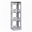 Scranton & Co Omega Corner Bookcase with 3-Tiers in Gray Wood Finish