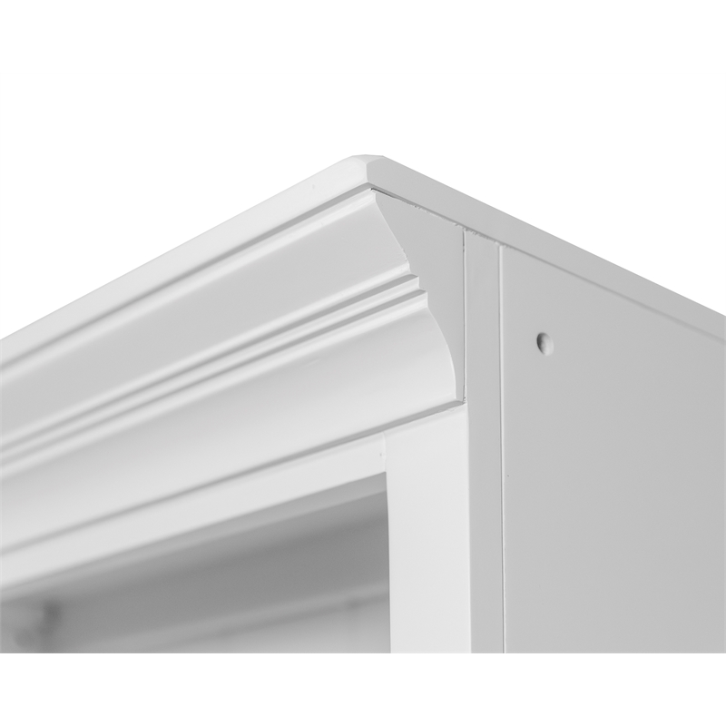 Scranton & Co Modern Wood Bookcase with Lower Doors in White