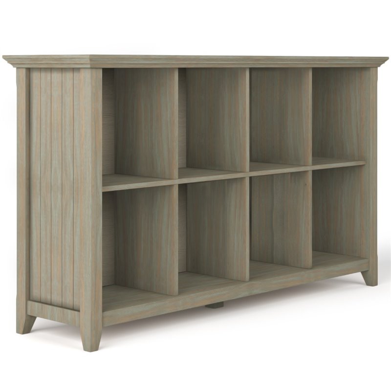 Scranton & Co 8-Cube Wood Sofa Table with Storage Distressed Gray