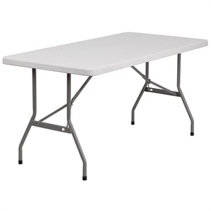 Scranton & Co 60 in x 30 in Plastic Folding Table in Granite White