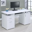 Scranton & Co 55-in 2-Drawer Wood Computer Desk in White Finish