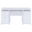 Scranton & Co 55-in 2-Drawer Wood Computer Desk in White Finish