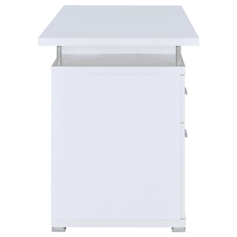 Scranton & Co 55-in 2-Drawer Wood Computer Desk in White Finish