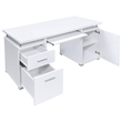 Scranton & Co 55-in 2-Drawer Wood Computer Desk in White Finish
