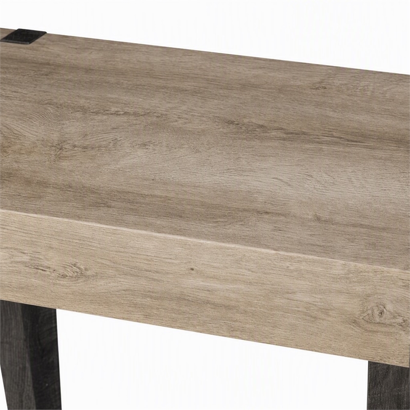 Scranton & Co Multipurpose Desk with Natural Finish and Black Inset Legs