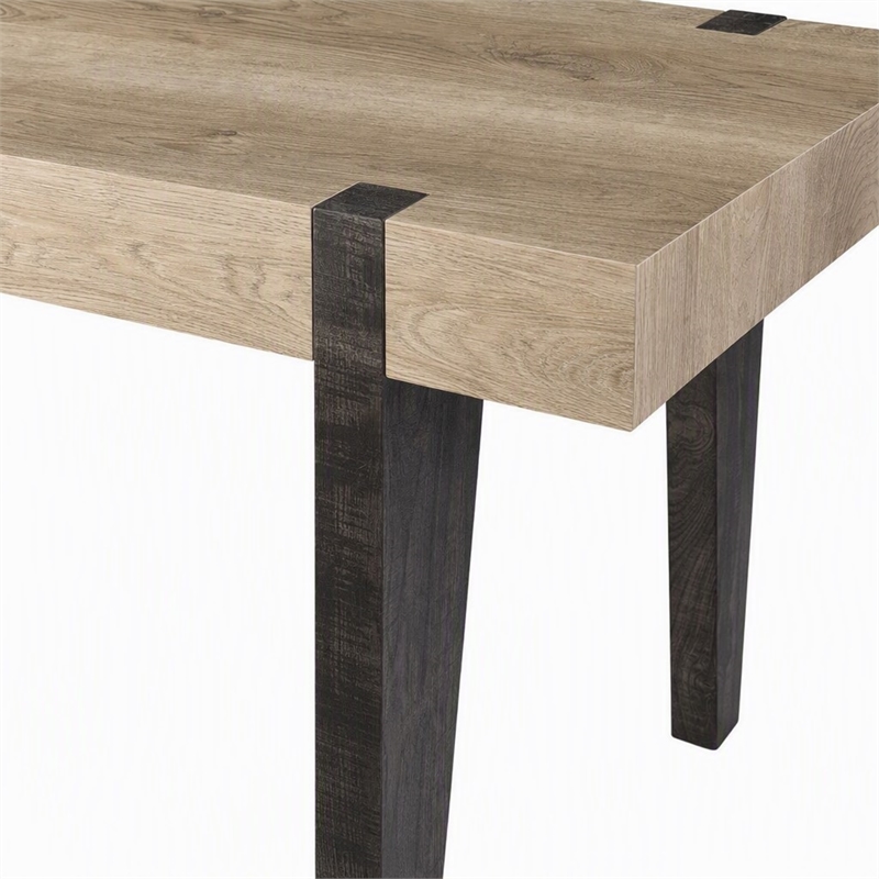 Scranton & Co Multipurpose Desk with Natural Finish and Black Inset Legs