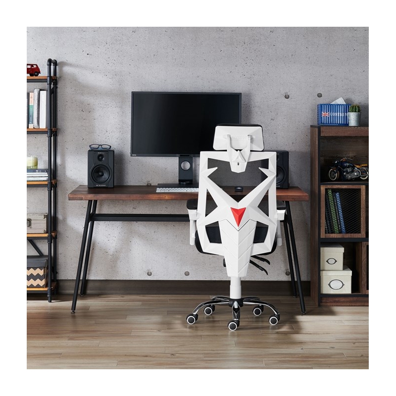 Scranton & Co Ergonomic Metal Office Chair in Black White