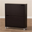 Hawthorne Collection Shoe Cabinet in Dark Brown