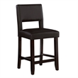 Hawthorne Collections Solid Wood Brown Counter Stool Rectangular Faux Leather Upholstered 24