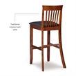 Hawthorne Collections Faux Leather Dark Cherry/Black Bar Stool Rectangular Padded Seat 42.5