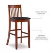 Hawthorne Collections Faux Leather Dark Cherry/Black Bar Stool Rectangular Padded Seat 42.5