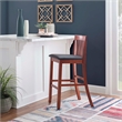 Hawthorne Collections Faux Leather Dark Cherry/Black Bar Stool Rectangular Padded Seat 42.5
