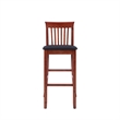 Hawthorne Collections Faux Leather Dark Cherry/Black Bar Stool Rectangular Padded Seat 42.5