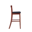 Hawthorne Collections Faux Leather Dark Cherry/Black Bar Stool Rectangular Padded Seat 42.5
