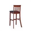 Hawthorne Collections Faux Leather Dark Cherry/Black Bar Stool Rectangular Padded Seat 42.5