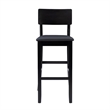Hawthorne Collections Faux Leather Black Bar Stool Rectangular Padded 31