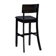 Hawthorne Collections Faux Leather Black Bar Stool Rectangular Padded 31