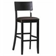 Hawthorne Collections Faux Leather Black Bar Stool Rectangular Padded 31