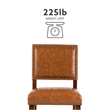 Hawthorne Collections Faux Leather Dark Caramel Counter Stool Rectangular 39.5
