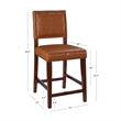 Hawthorne Collections Faux Leather Dark Caramel Counter Stool Rectangular 39.5