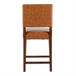 Hawthorne Collections Faux Leather Dark Caramel Counter Stool Rectangular 39.5