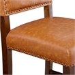 Hawthorne Collections Faux Leather Dark Caramel Counter Stool Rectangular 39.5