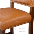Hawthorne Collections Faux Leather Dark Caramel Counter Stool Rectangular 39.5