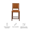 Hawthorne Collections Faux Leather Dark Caramel Counter Stool Rectangular 39.5
