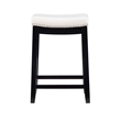 Hawthorne Collections Faux Leather White Counter Stool Rectangular 26.5