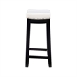 Hawthorne Collections Faux Leather White Counter Stool Rectangular 26.5