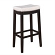 Hawthorne Collection Faux Leather White Bar Stool Rectangular Nailhead Trim 30