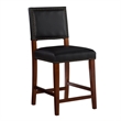 Hawthorne Collections Faux Leather Black Counter Stool Rectangular Comfortable 24