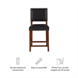 Hawthorne Collections Faux Leather Black Counter Stool Rectangular Comfortable 24