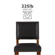 Hawthorne Collections Faux Leather Black Counter Stool Rectangular Comfortable 24