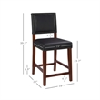 Hawthorne Collections Faux Leather Black Counter Stool Rectangular Comfortable 24