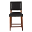 Hawthorne Collections Faux Leather Black Counter Stool Rectangular Comfortable 24