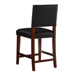 Hawthorne Collections Faux Leather Black Counter Stool Rectangular Comfortable 24