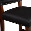 Hawthorne Collections Faux Leather Black Counter Stool Rectangular Comfortable 24