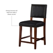 Hawthorne Collections Faux Leather Black Counter Stool Rectangular Comfortable 24
