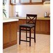Hawthorne Faux Leather Espresso Brown Counter Stool Rectangular Folding 24