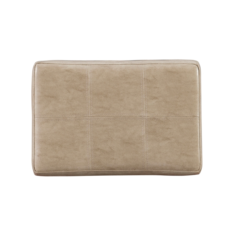 Hawthorne Collections Faux Leather Beige Counter Stool Rectangular 26.5