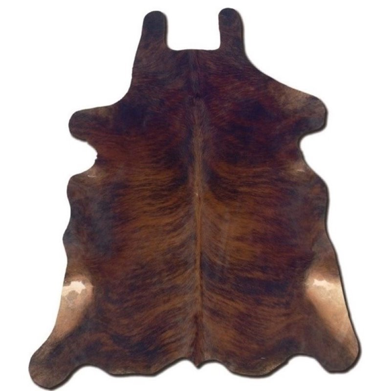 Hawthorne Collection Hand Crafted Cow Hide Rug in Dark Brindle