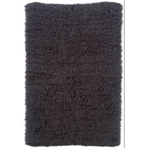 Hawthorne Collection 3'6&quot x 5'6&quot Hand Woven Shag Wool Rug in Gray