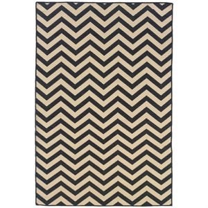 Hawthorne Collection 5' x 8' Hand Woven Chevron Wool Rug in Gray
