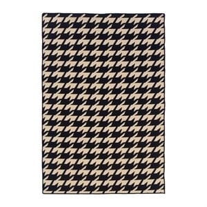 Hawthorne Collection 5' x 8' Hand Woven Houndstooth Wool Rug in Gray