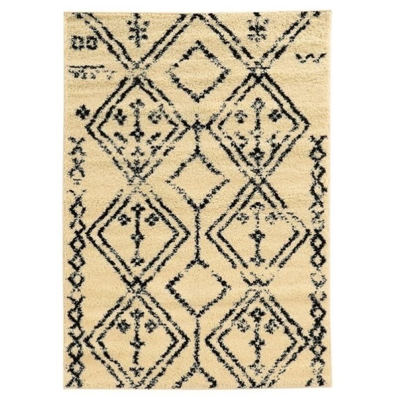 Hawthorne Collection 3' x 5' Shag Rug in Ivory
