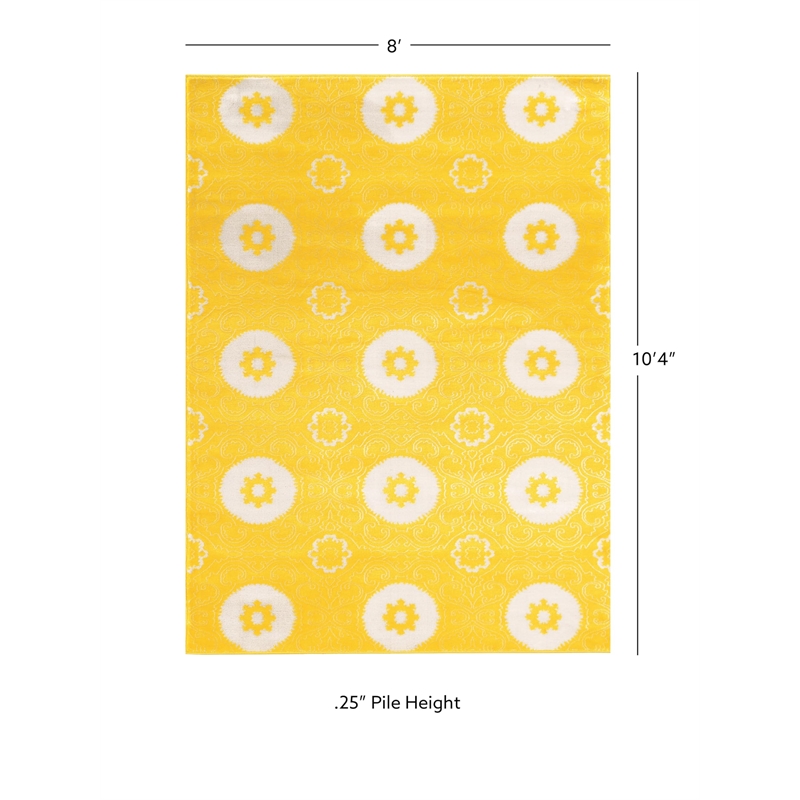 Hawthorne Polypropylene Yellow Rug Rectangular 8' x 10'4
