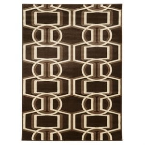 Hawthorne Collection 8' x 10' Bridle Rug in Chocolate and Beige