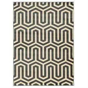 Hawthorne Collection 8' x 10' Tangent Rug in Charcoal and Gray